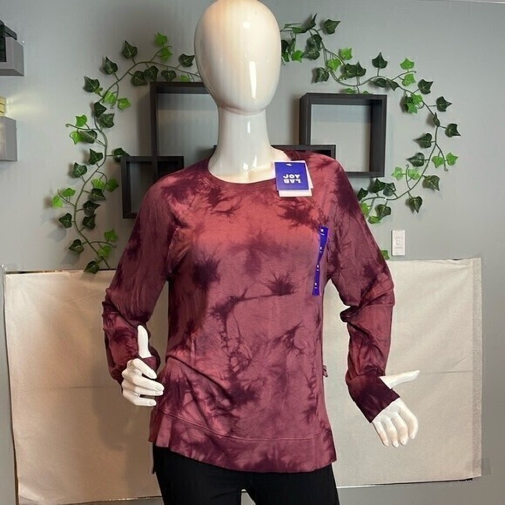 Joy Lab Lightweight Loose Fit Sweatshirt Crushed Berry‎ Tie Dye Size XS
